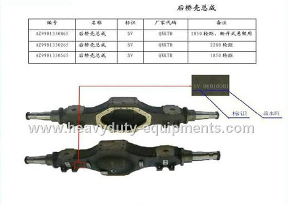 China número de parte AZ9981330066 de la cáscara del eje de unión del recambio del sinotruk con la garantía proveedor