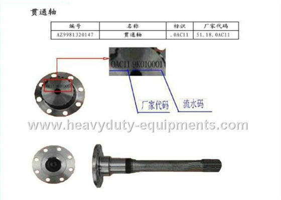 número de parte AZ9761321010 etc del eje impulsor del recambio del sinotruk para los camiones del howo proveedor